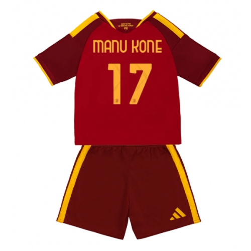 AS Roma Manu Kone #17 Maglia Gara Casa Repliche 2026-27 Bambino Maniche Corte AS Roma Manu Kone #17 Maglia Gara Casa Repliche 2026-27 Bambino Maniche Corte